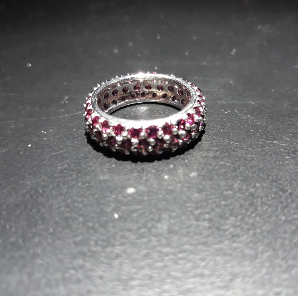 Rhodolite Garnet Eternity Band F10